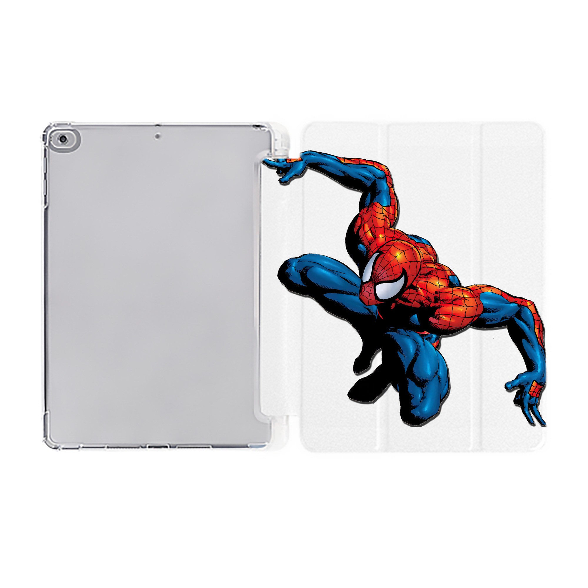 （画像用） Spider Man スパイダーマン IPad ケース ペン収納付き 三つ折りスタンド PUレザー×シリコン 対応機種9.5/10.5/10.9インチ